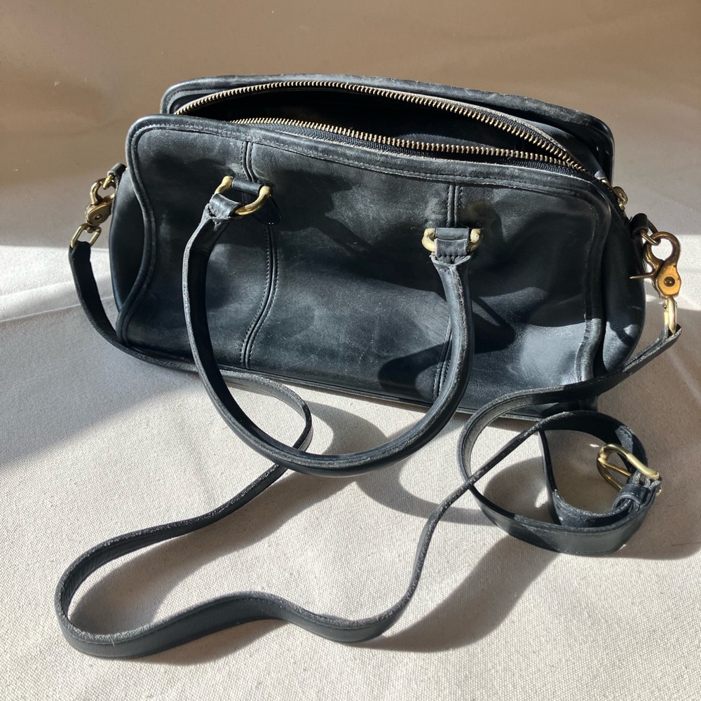 Vintage Coach Beaumont Satchel 9871 Black Leather Crossbody
